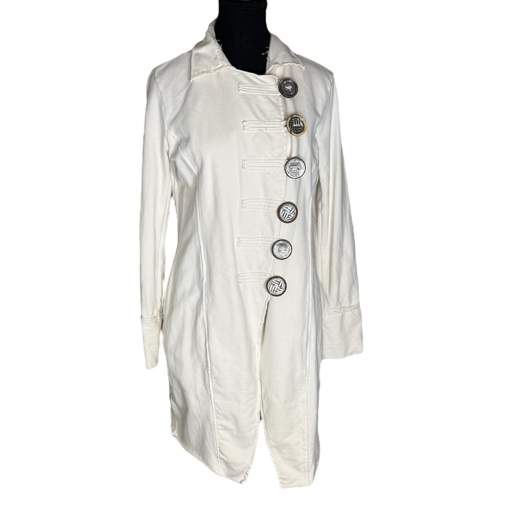 NEON BUDDHA Cream Ivory Coatigan Jacket Cardigan Buttons Lightweight Medium